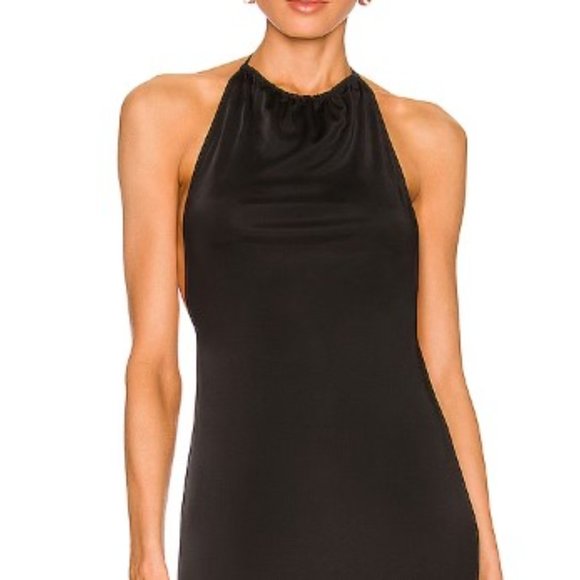 Not Yours To Keep Slinky Jersey Halter Maxi Dress Angel Gown - Picture 3 of 4